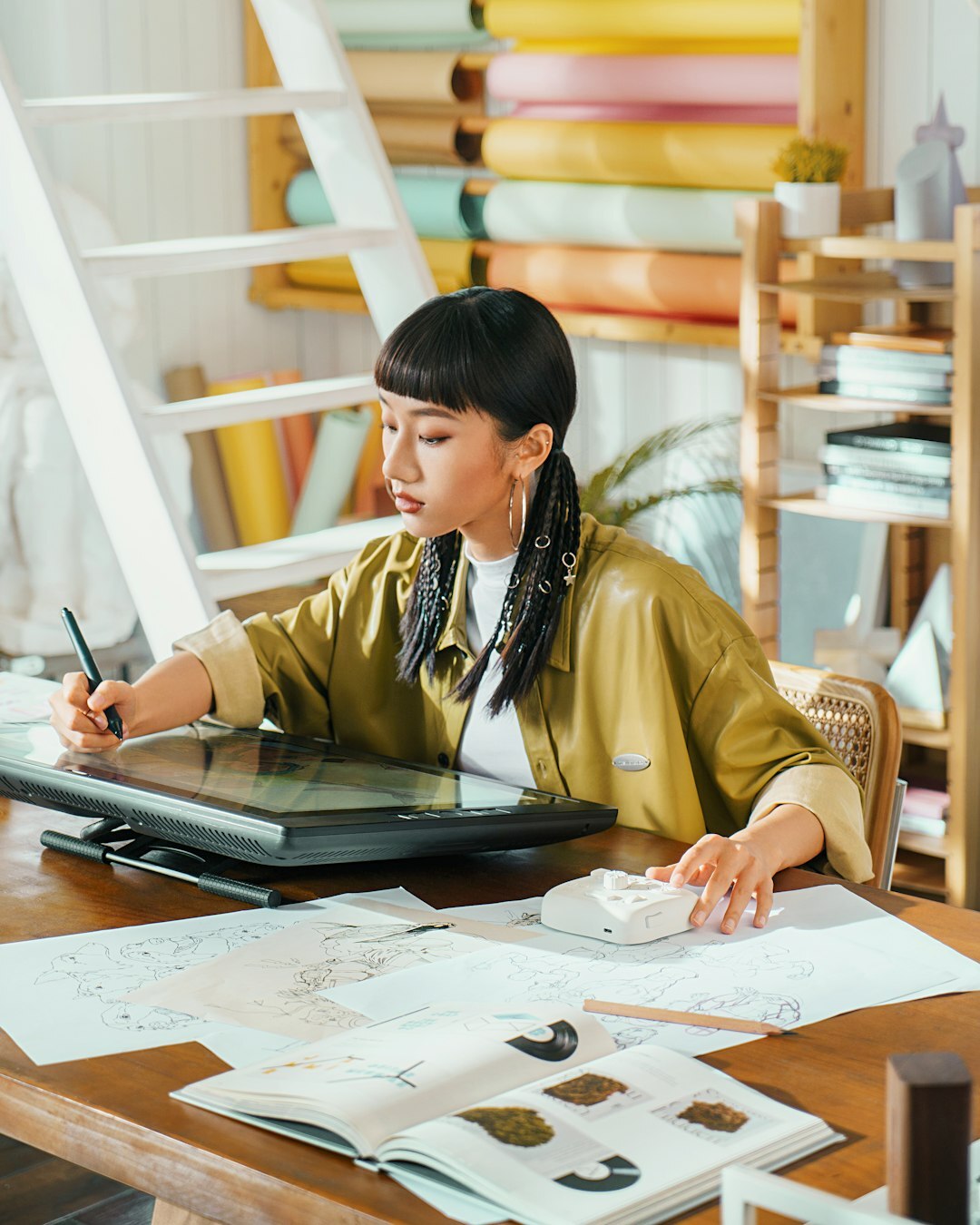 female artist in studio